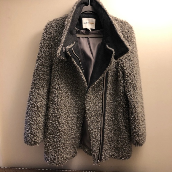 Grey Teddy Moto Jacket Coat- Soft, Furry, & Fuzzy! - Picture 4 of 8